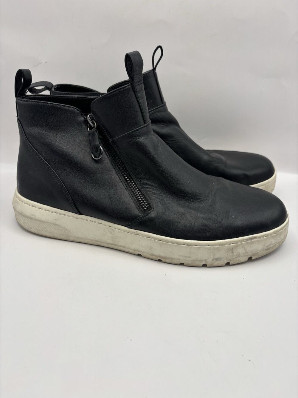 Vionic Brinkley Black Leather Ankle Booties Women Size 10